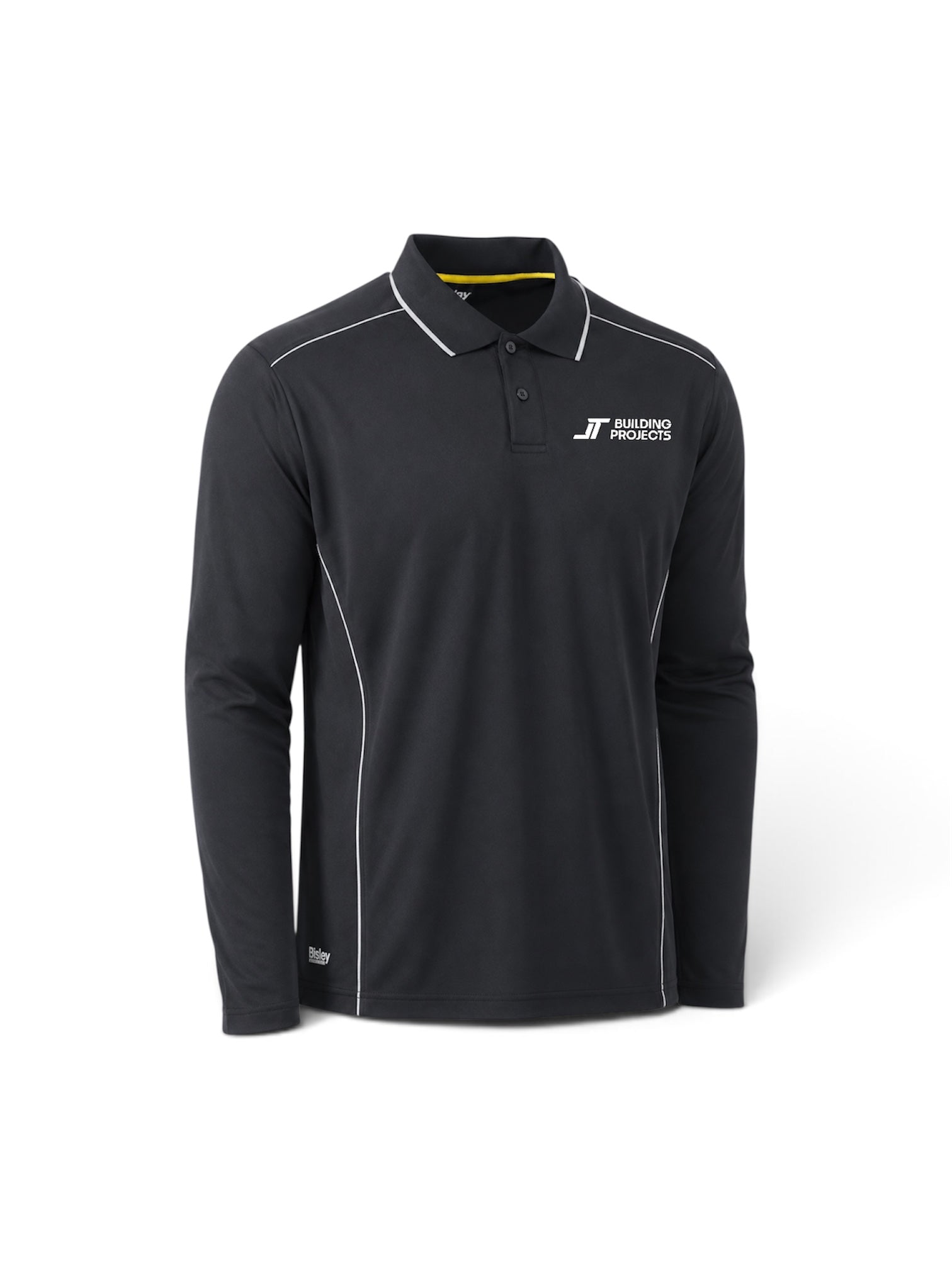JT BISLEY COOL MESH LS POLO CHARCOAL