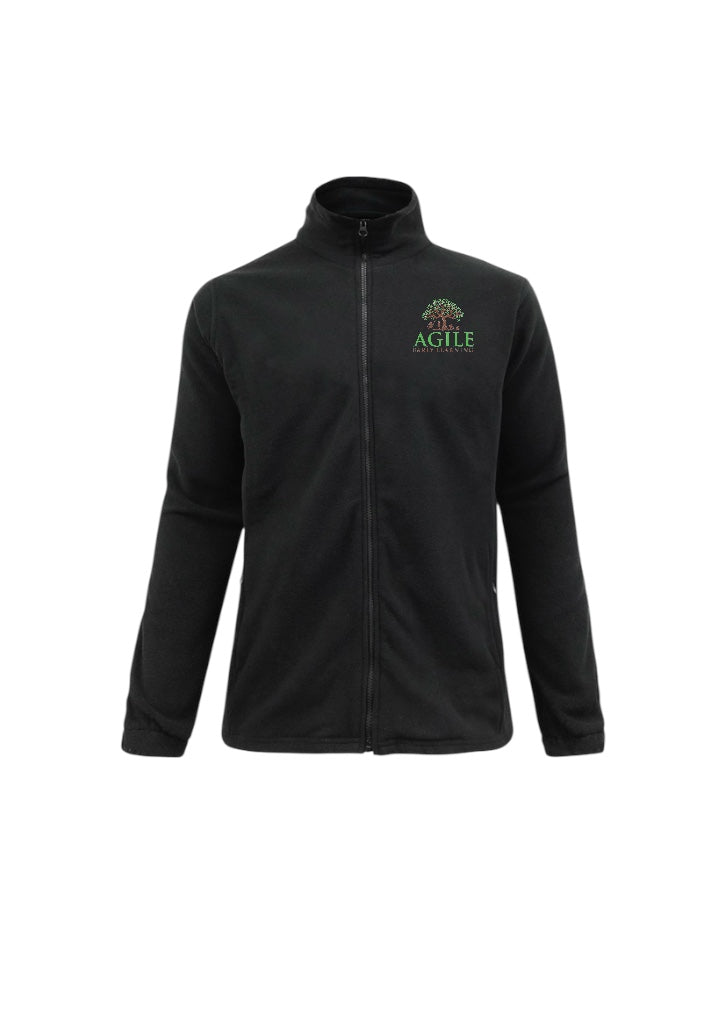 Ladies mircro fleece zip jacket black AGILE