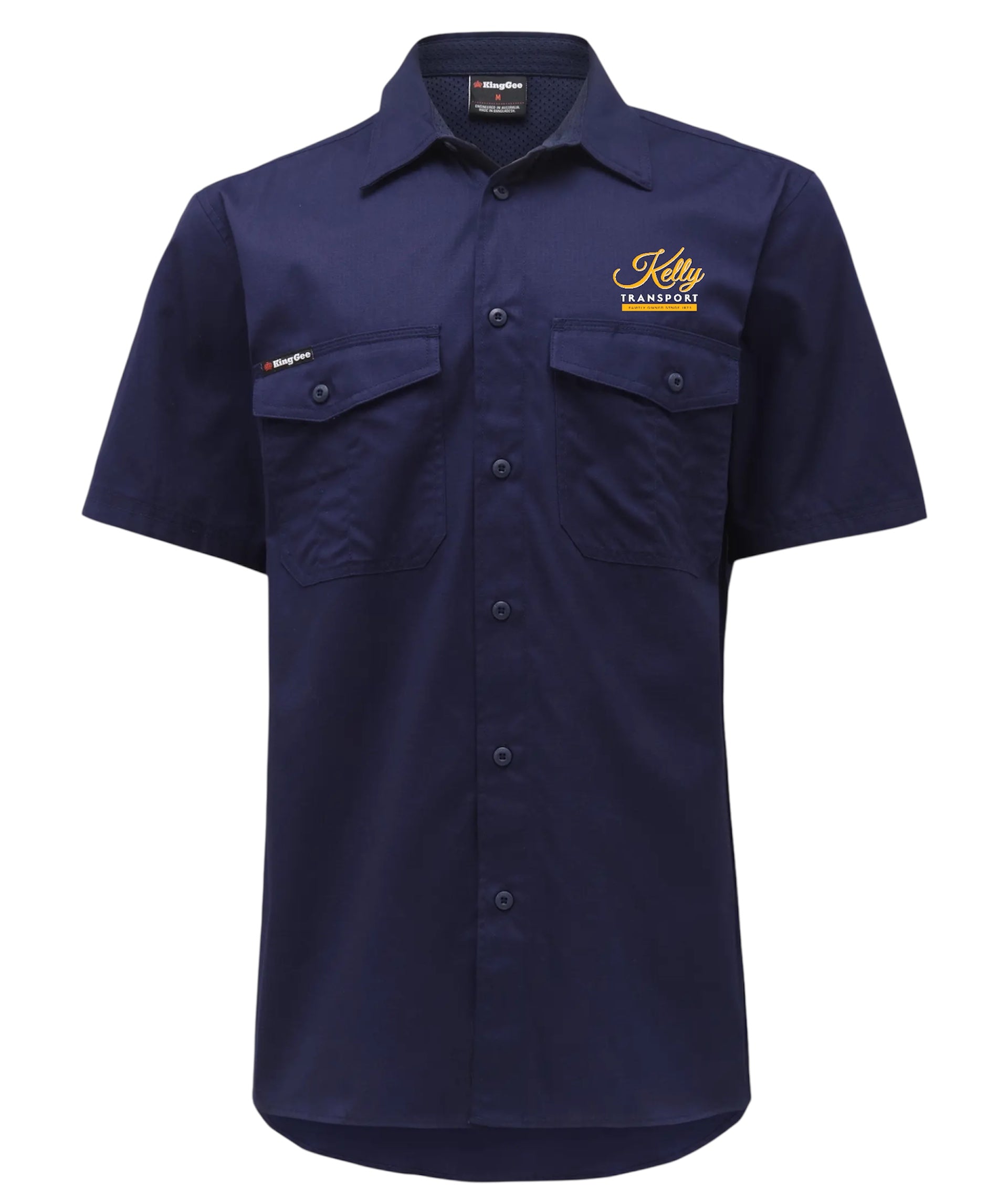 KING GEE S/S C/F DRILL SHIRT NAVY