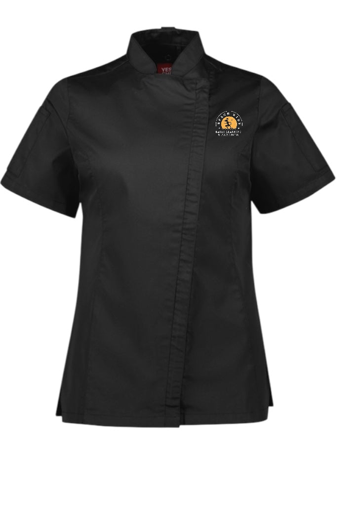 Ladies s/s chef jacket black Cabarita