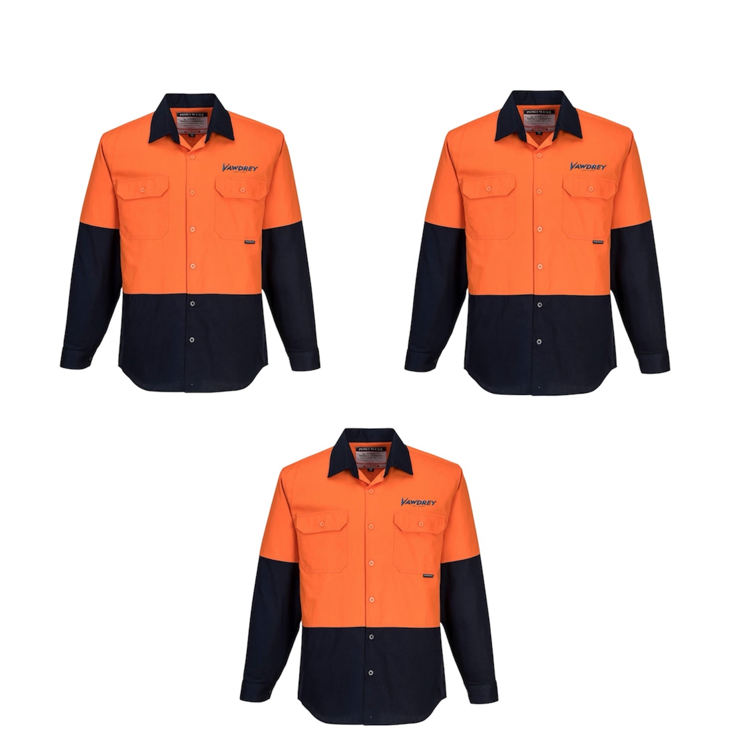 3 PACK MS901 - Canberra Hi-Vis Contrast Class D Shirt L/S

Orange/Navy
